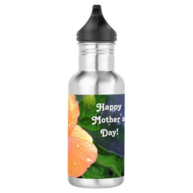 Bouteille D'eau Hibiscus orange Joyeuse Fête des Mères (Droite)