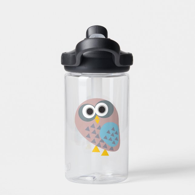 Bouteille D'eau Hibou mauve gris bleu (Salle de sport)