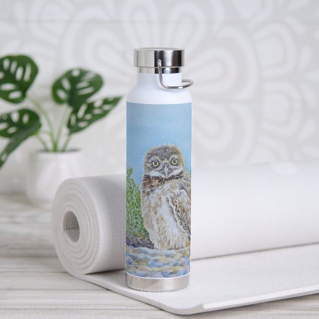 Bouteille D'eau Hiboux terriers (Yoga (pivoté))