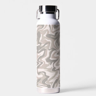 Bouteille D'eau Hippie les années 70 Gris Marbre Liquide Swirl Boh
