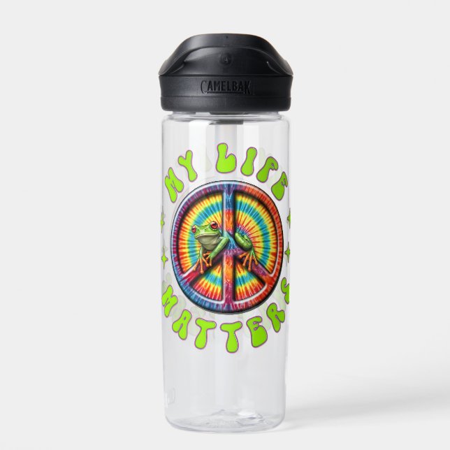 Bouteille D'eau Hippie Love Peace Life Matters Custom  (Arrière)