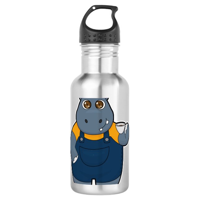 Bouteille D'eau Hippo avec la coupe du café (Devant)