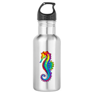 Bouteille D'eau Hippocampe polygonal arc-en-ciel