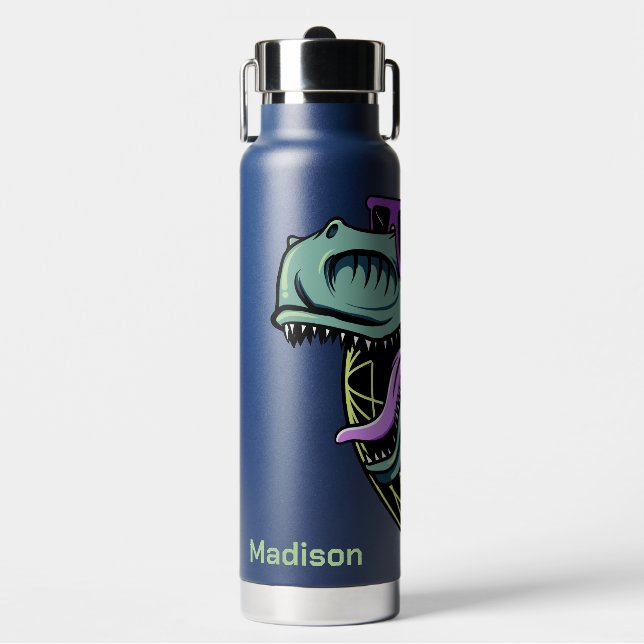 Bouteille D'eau Hipster T-Rex nom personnalisé (Salle de sport)