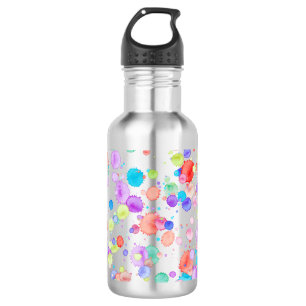 Bouteille D'eau holiES - Splatter multicolore 1 + votre backgr.