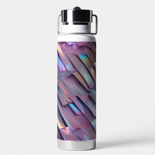 Bouteille D'eau Holographie abstraite/iridescente futuriste (Arrière)
