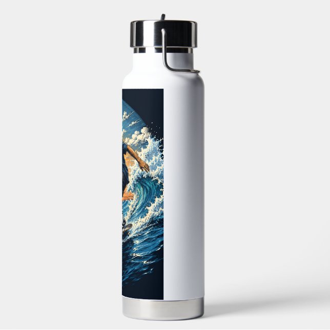 Bouteille D'eau Homme surfant sur les vagues  (Gym)