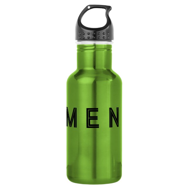 Bouteille d'eau Hommes Nom Noir Couleur du texte P (Devant)