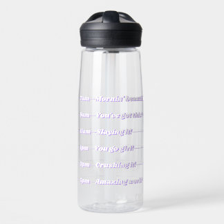 Bouteille D'eau Horaire quotidien d'hydratation Blanc violet Super
