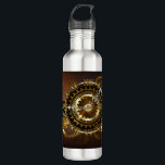 Bouteille D'eau Horloge Steampunk avec des engrenages anciens<br><div class="desc">Montres anciennes et fantastiques avec des engrenages dorés et laiton sur un arrière - plan brun et rouillé. Style Steampunk.</div>