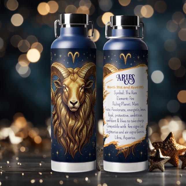 Bouteille D'eau Horoscope Sign Aries | Astrology Traits & Dates (Créateur téléchargé)