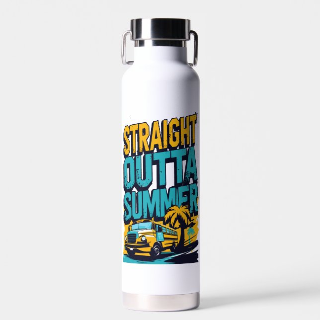 Bouteille D'eau Hors Été - Retro Retour à l'école (Avant)