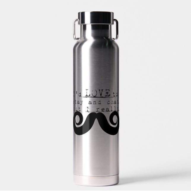 Bouteille D'eau Humour noir drôle Je Moustache (Avant)