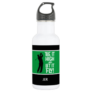 Bouteille D'eau Humour sportif Golf Slogan Hommes Noir Vert 532 ml