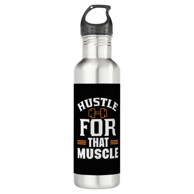 Bouteille D'eau Hustle pour cet exercice de gym musculaire entraîn (Devant)