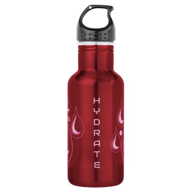 Bouteille D'eau Hydrate L'eau baisse dans les tons roses (Devant)