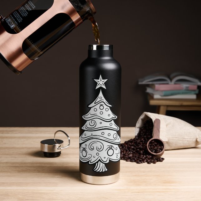 Bouteille D'eau Hydration Jolly : Arbre de Noël Emblazonné (Café)
