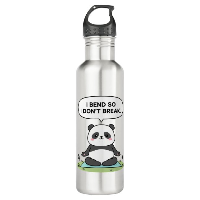 Bouteille D'eau “I Bend So I Don’t Break” panda design (Devant)