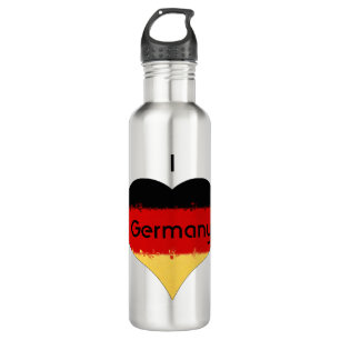 Bouteille D'eau I Love Allemagne Grunge Heart Flag Design