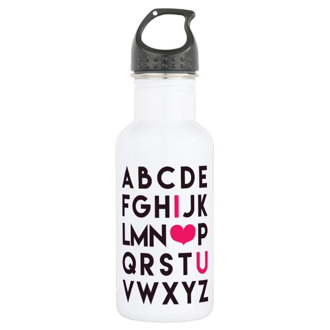 Bouteille D'eau I LOVE YOU - Romantic Alphabet Water Bottle (Devant)