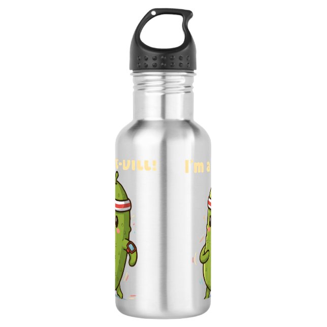 Bouteille D'eau I’m a Fit-Dill! Funny Fitness Pickle Pun Design |  (Devant)