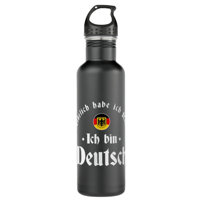 Bouteille D'eau Ich bin Deutsch - Drôle Allemagne Racines Herit al (Devant)
