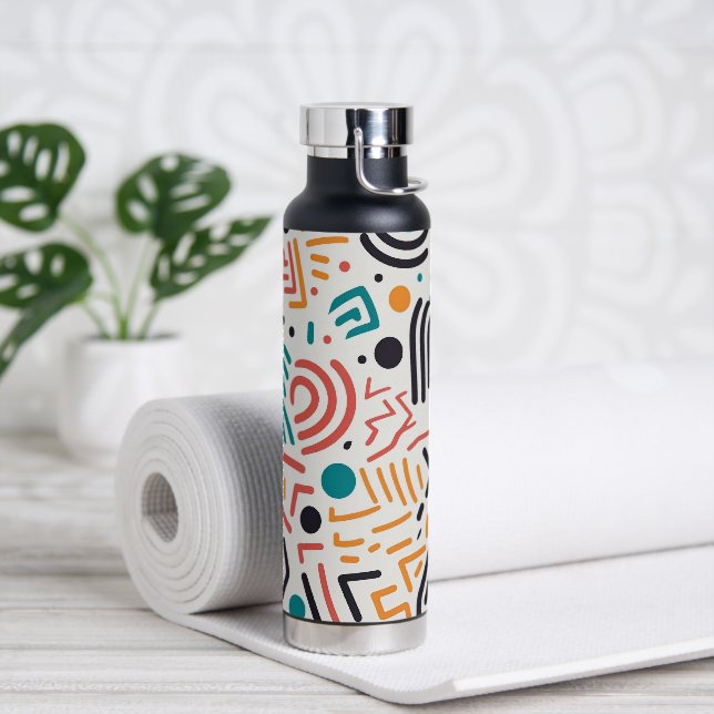 Bouteille D'eau Icônes stylées de retour à l'école (Yoga)