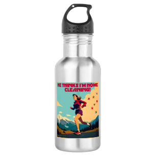 Bouteille D'eau Il pense que je suis le nettoyeur à la maison Sass