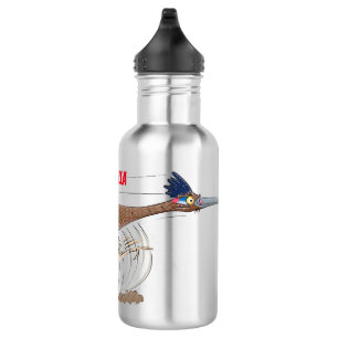 Bouteille D'eau Illustration amusante de la caricature d'oiseau du