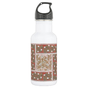 Bouteille D'eau Illustration d'art de rose sauvage Fleur Vintage