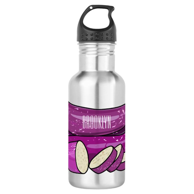 Bouteille D'eau Illustration d'aubergine (Devant)