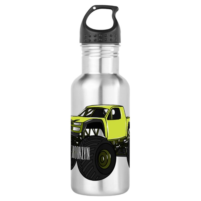 Bouteille D'eau Illustration de camion monstre (Devant)