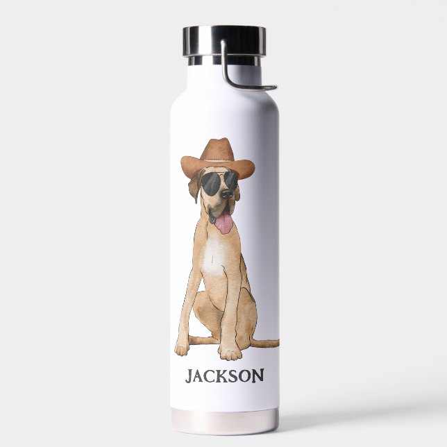 Bouteille D'eau Illustration de Chien Cowboy (Gauche)