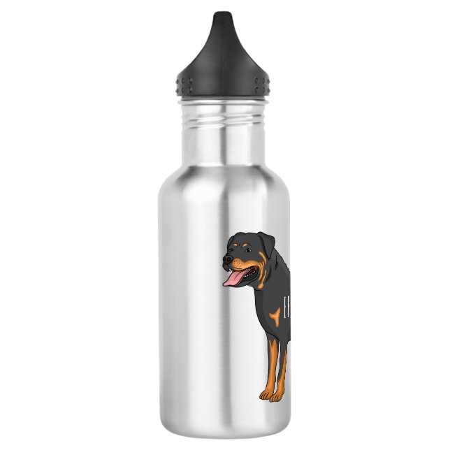 Bouteille D'eau Illustration de chien Rottweiler (Gauche)