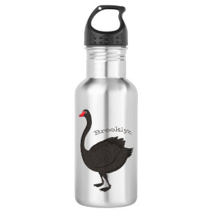 Bouteille D'eau Illustration de cygne noir