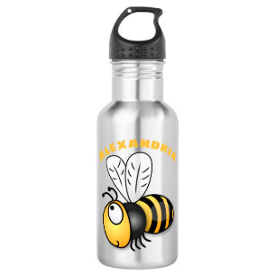 Bouteille D'eau Illustration de dessin animé d'abeilles joyeux