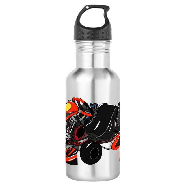 Bouteille D'eau illustration de dessin animé de course de kart (Devant)