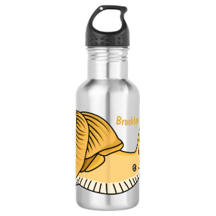Bouteille D'eau Illustration de dessin animé d'escargot jaune mign