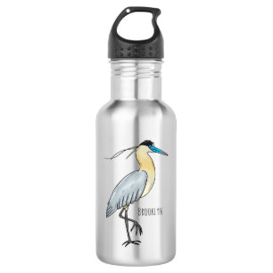 Bouteille D'eau Illustration de dessin d'oiseau de héron plafonné