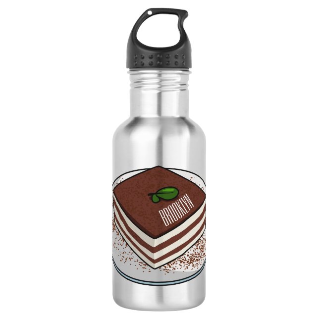 Bouteille D'eau Illustration de gâteau de Tiramisu (Devant)