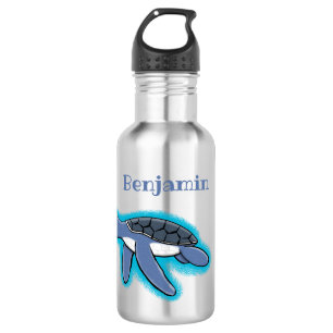 Bouteille D'eau Illustration de la petite tortue de mer