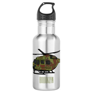 Bouteille D'eau Illustration de l'hélicoptère de l'armée