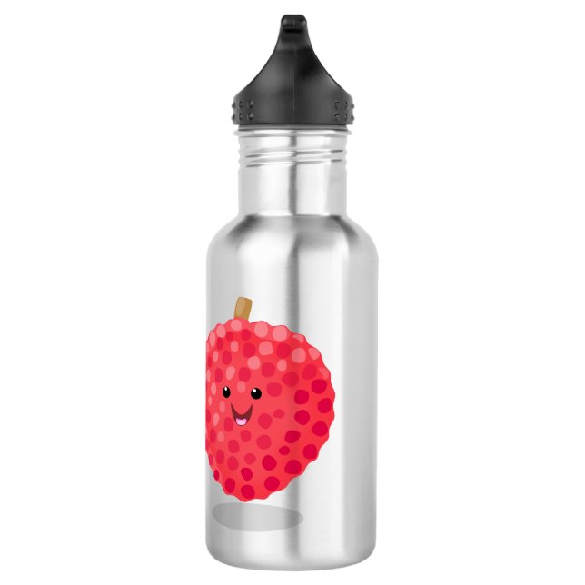 Bouteille D'eau Illustration de litchee rose mignon (Droite)