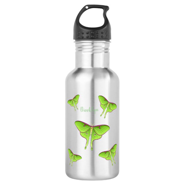 Bouteille D'eau Illustration de Luna Moth (Devant)