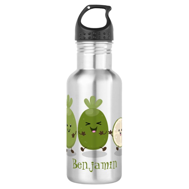 Bouteille D'eau Illustration de mignonne guava feijoa (Devant)