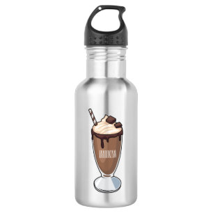 Bouteille D'eau Illustration de milk-shake au chocolat
