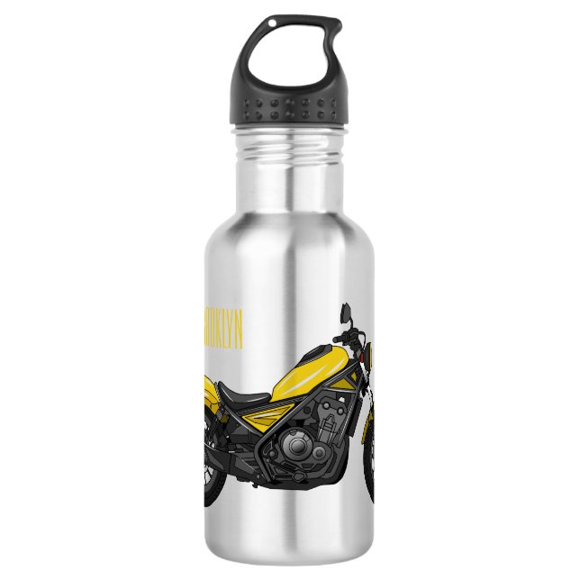 Bouteille D'eau Illustration de moto Cruiser (Devant)