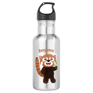 Bouteille D'eau Illustration de panda rouge mignon