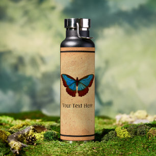Bouteille D'eau Illustration de papillon vintage