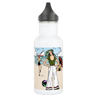 Bouteille D'eau Illustration de plage Art Déco vintage années 1920